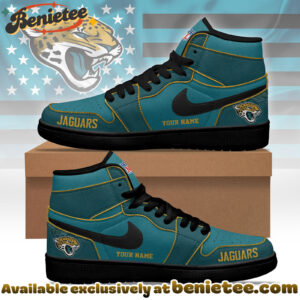 Jacksonville Jaguars Premium NFL Pride Jordan 1 High Top Sneaker Nike Air Jordan 1