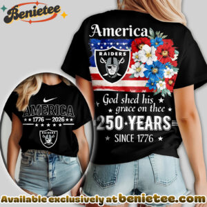 Las Vegas Raiders Premium NFL America God Shed His Grace On Thee Women Tshirt, Hoodie, Sweatshirt