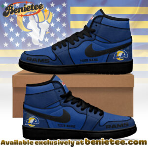 Los Angeles Rams Premium NFL Pride Jordan 1 High Top Sneaker Nike Air Jordan 1