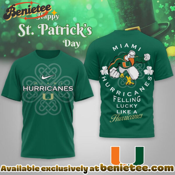 Miami Hurricanes Premium NCAA Lucky St Patricks Day Tshirt, Hoodie, Sweatshirt