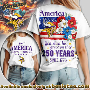 Minnesota Vikings Premium NFL America God Shed His Grace On Thee Women Tshirt, Hoodie, Sweatshirt