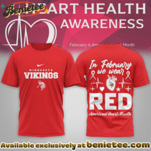 Minnesota Vikings Premium NFL American Heart Month Tshirt, Sweatshirt, Hoodie