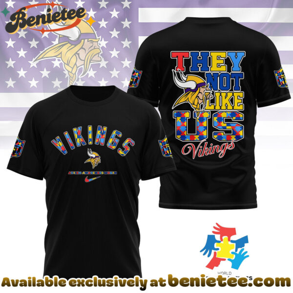 Minnesota Vikings Premium NFL Autism Awareness Month 3D Tshirt, Hoodie, Sweatshirt