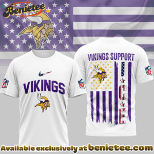 Minnesota Vikings Premium NFL Ice Support 3D Tshirt, Sweatshirt, Hoodie