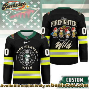 Minnesota Wild Premium NHL Snoopy Firefighter Hockey Jersey