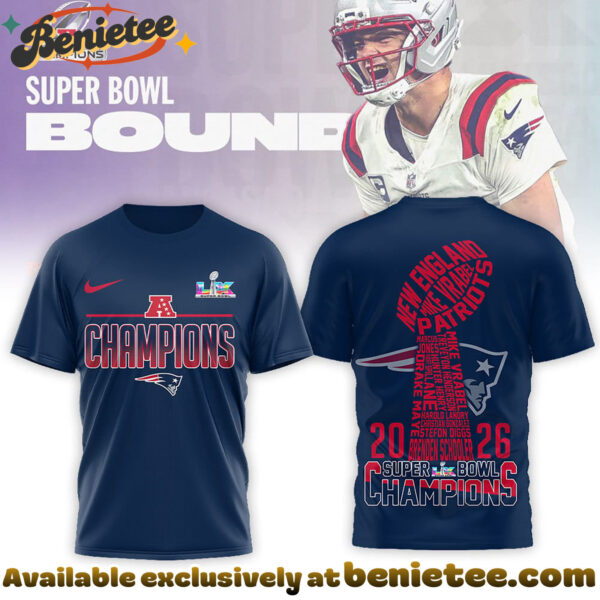 New England Patriots Premium NFL 2026 Super Bowl 3D Tshirt, Sweatshirt, Hoodie - Ver 8