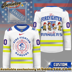 New York Rangers Premium NHL Snoopy Firefighter Hockey Jersey