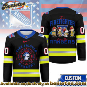 New York Rangers Premium NHL Snoopy Firefighter Hockey Jersey