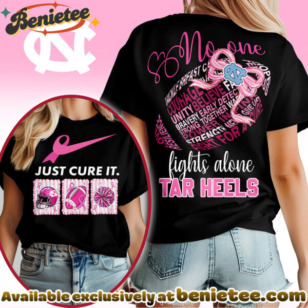North Carolina Tar Heels Premium NCAA Breast Cancer Awareness T-Shirt And Sweatshirt