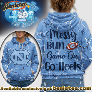 North Carolina Tar Heels Premium NCAA Messy Bun Game On 3D Hoodie, Sweatshirt, Tshirt