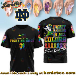 Notre Dame Fighting Irish Premium NCAA Fight Cancer In All Colors 3D Tshirt, Hoodie, Sweatshirt