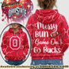 Ohio State Buckeyes Premium NCAA Messy Bun Game On 3D Hoodie, Sweatshirt, Tshirt