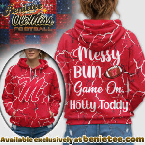 Ole Miss Rebels Premium NCAA Messy Bun Game On 3D Hoodie, Sweatshirt, Tshirt