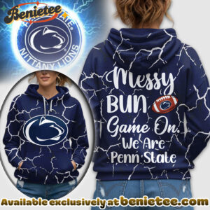 Penn State Nittany Lions Premium NCAA Messy Bun Game On 3D Hoodie, Sweatshirt, Tshirt