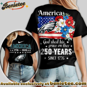 Philadelphia Eagles Premium NFL America God Shed His Grace On Thee Women Tshirt, Hoodie, Sweatshirt