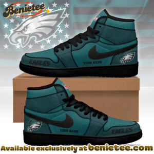 Philadelphia Eagles Premium NFL Pride Jordan 1 High Top Sneaker Nike Air Jordan 1