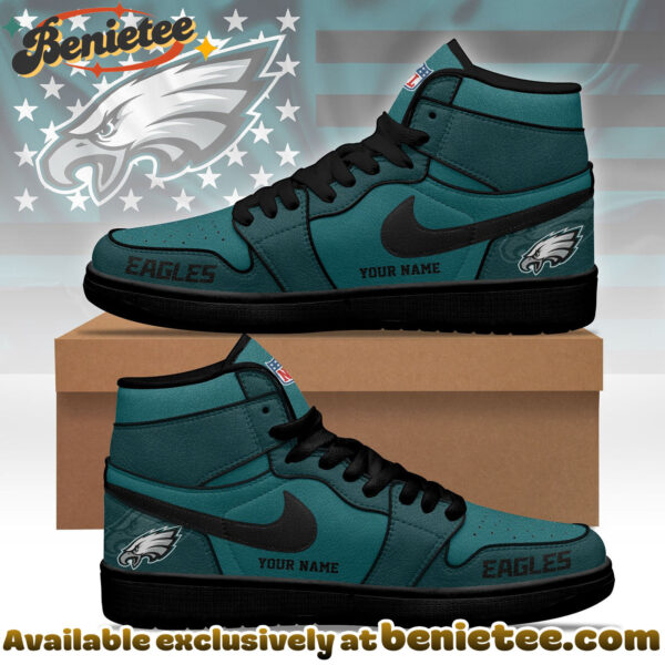 Philadelphia Eagles Premium NFL Pride Jordan 1 High Top Sneaker Nike Air Jordan 1