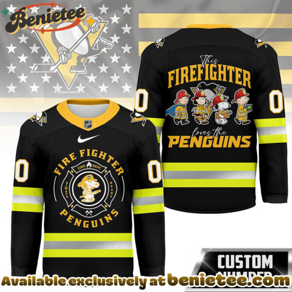 Pittsburgh Penguins Premium NHL Snoopy Firefighter Hockey Jersey