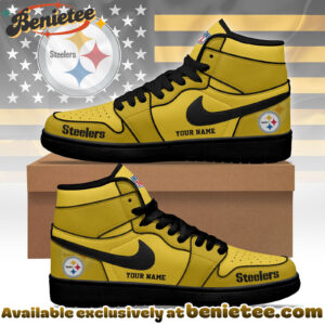 Pittsburgh Steelers Premium NFL Pride Jordan 1 High Top Sneaker Nike Air Jordan 1