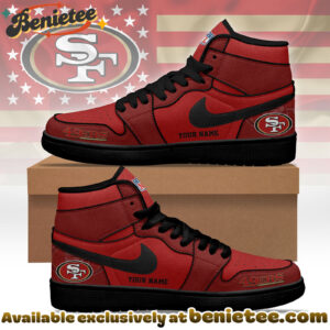 San Francisco 49ers Premium NFL Pride Jordan 1 High Top Sneaker Nike Air Jordan 1