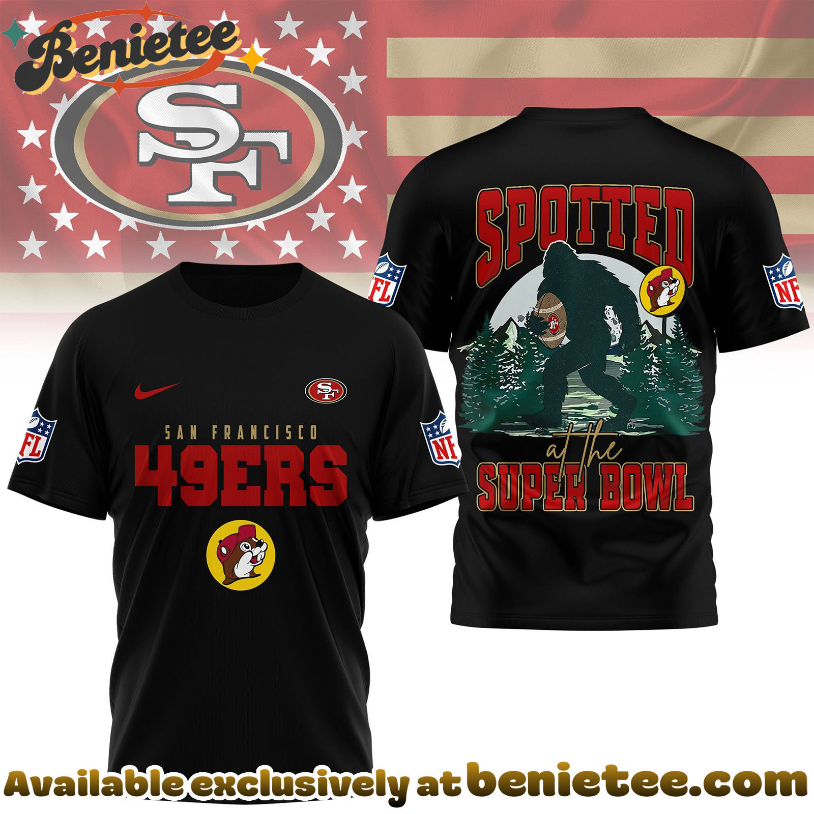 San Francisco 49ers Premium NFL Spotted at the Super Bowl 3D Tshirt, Sweatshirt, Hoodie