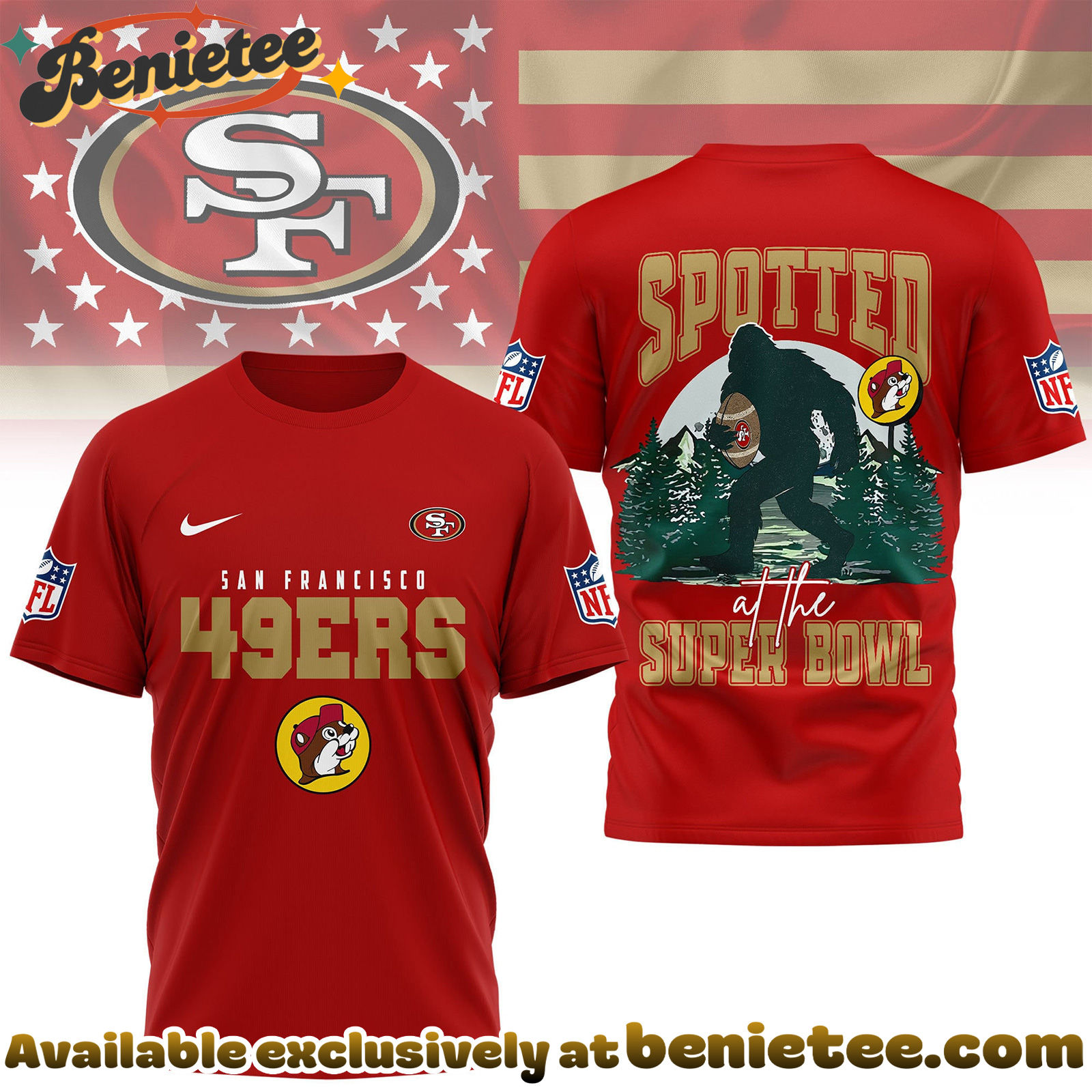 San Francisco 49ers Premium NFL Spotted at the Super Bowl 3D Tshirt, Sweatshirt, Hoodie