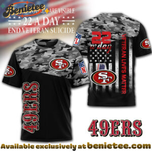 San Francisco 49ers Premium NFL Veteran Suicide Awareness 3D Tshirt, Sweatshirt, Hoodie