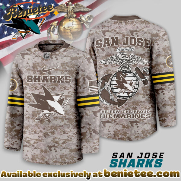 San Jose Sharks Premium NHL U.S.M.C Hockey Jersey
