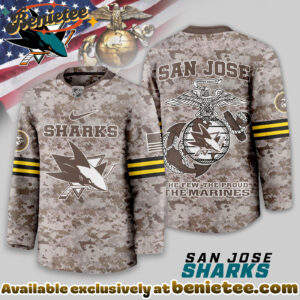 San Jose Sharks Premium NHL U.S.M.C Hockey Jersey
