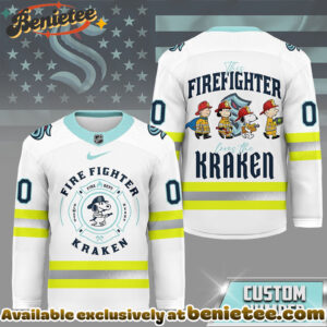 Seattle Kraken Premium NHL Snoopy Firefighter Hockey Jersey