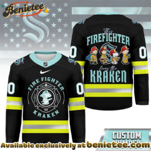 Seattle Kraken Premium NHL Snoopy Firefighter Hockey Jersey