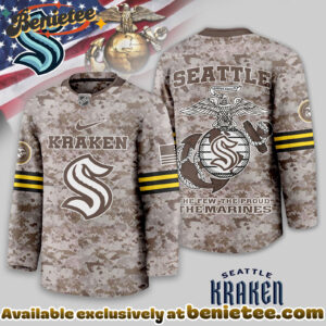 Seattle Kraken Premium NHL U.S.M.C Hockey Jersey