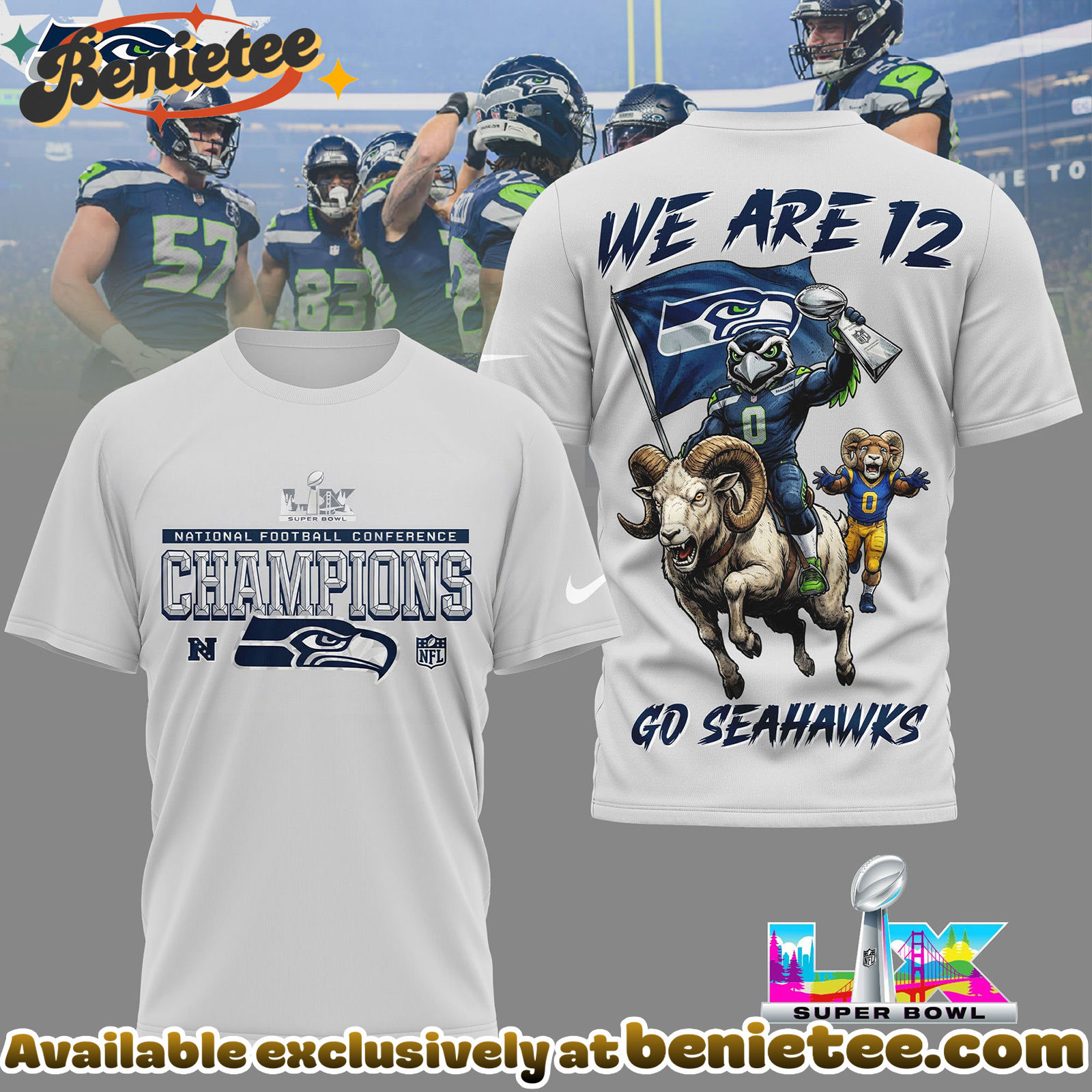 Seattle Seahawks Premium NFL 2026 Super Bowl 3D Tshirt, Sweatshirt, Hoodie - Ver 2