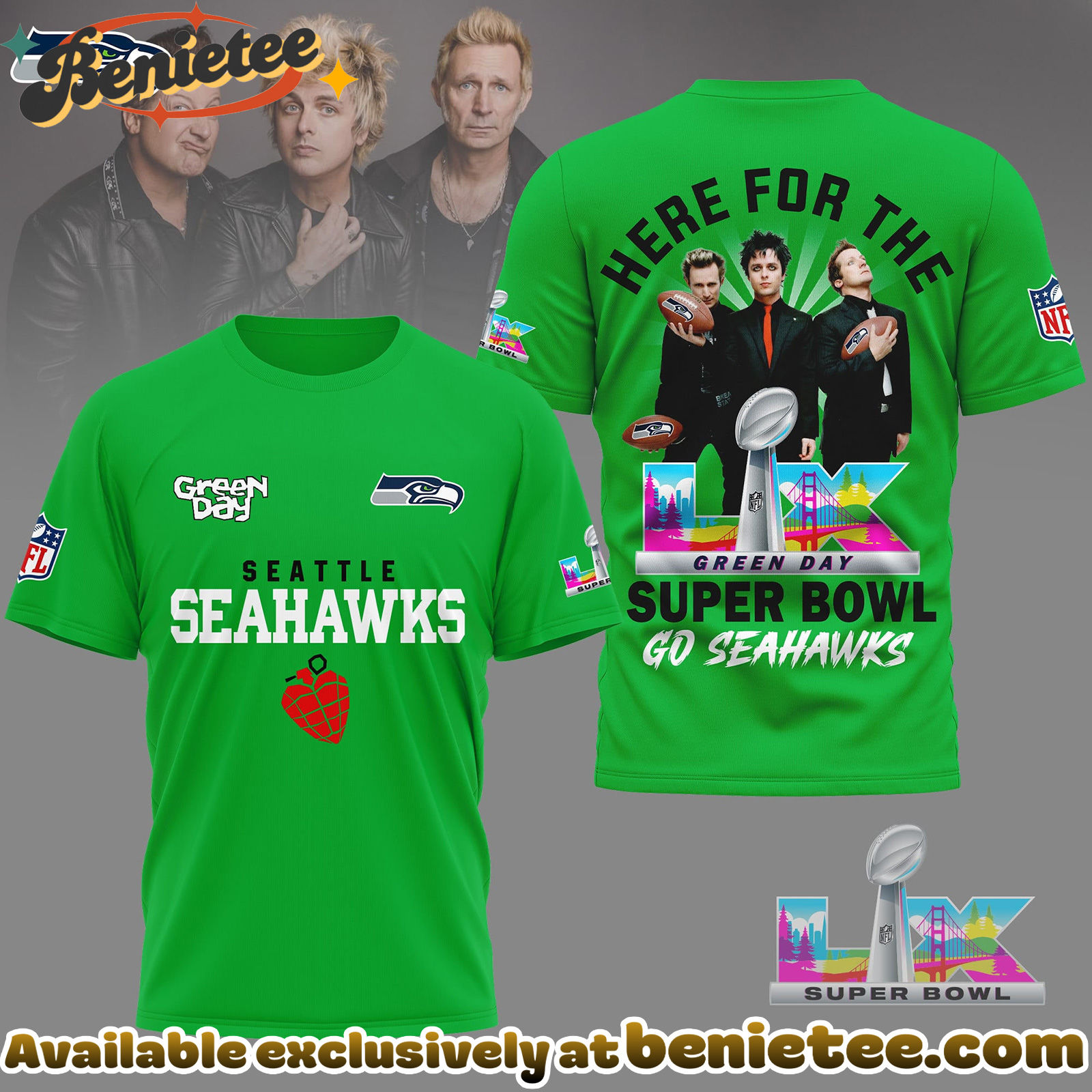 Seattle Seahawks Premium NFL 2026 Super Bowl 3D Tshirt, Sweatshirt, Hoodie - Ver 5