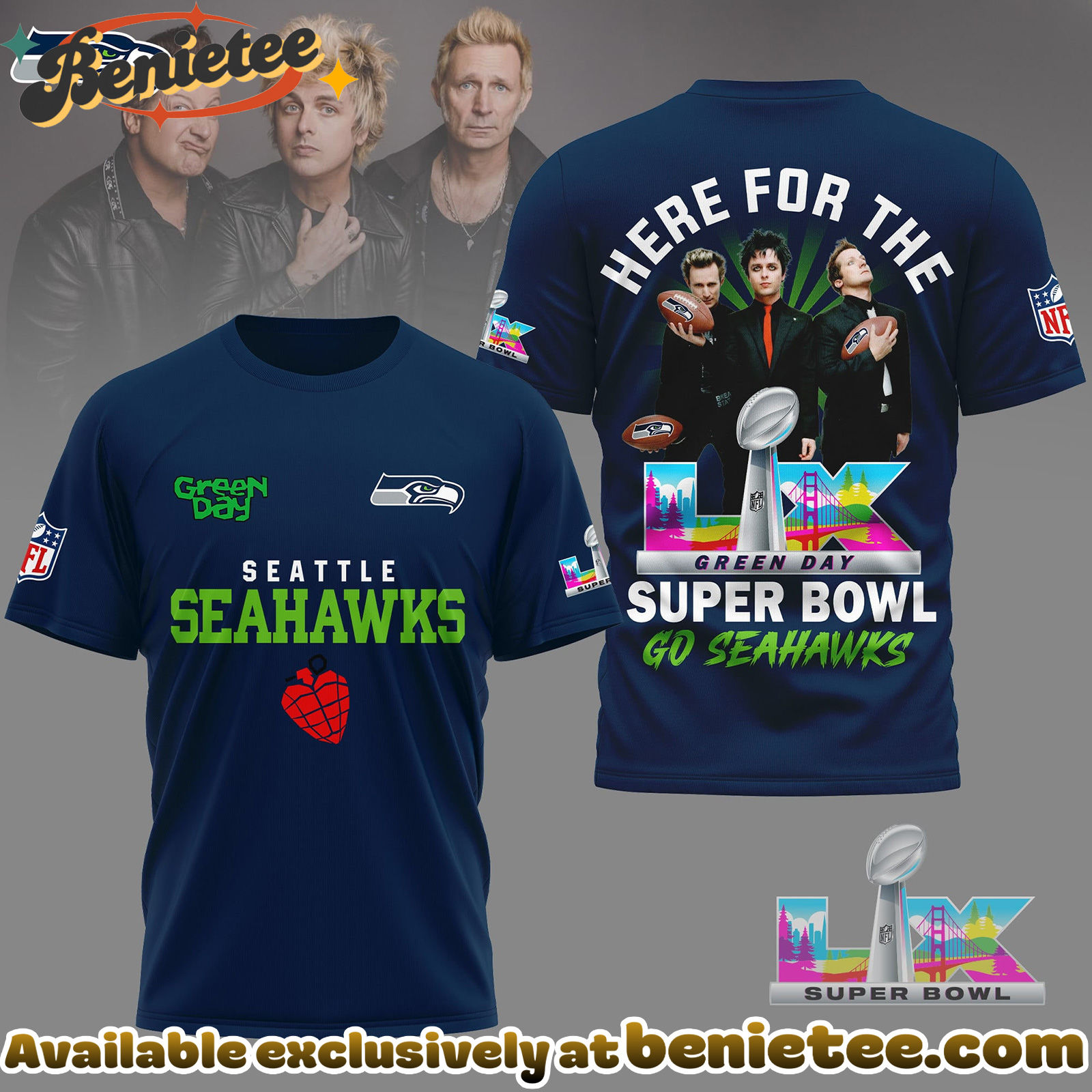 Seattle Seahawks Premium NFL 2026 Super Bowl 3D Tshirt, Sweatshirt, Hoodie - Ver 5