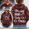 South Carolina Gamecocks Premium NCAA Messy Bun Game On 3D Hoodie, Sweatshirt, Tshirt