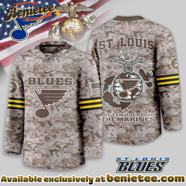 St. Louis Blues Premium NHL U.S.M.C Hockey Jersey