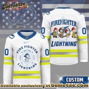 Tampa Bay Lightning Premium NHL Snoopy Firefighter Hockey Jersey