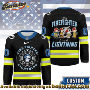 Tampa Bay Lightning Premium NHL Snoopy Firefighter Hockey Jersey