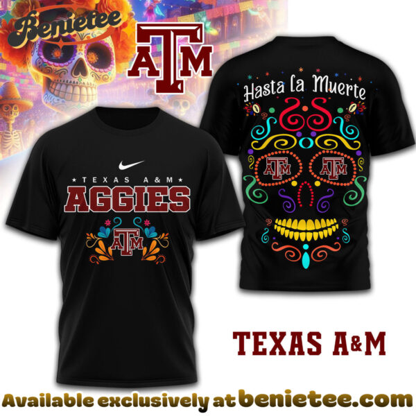 Texas AM Aggies Premium NCAA Day of the Dead 3D Tshirt, Sweatshirt, Hoodie