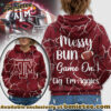 Texas AM Aggies Premium NCAA Messy Bun Game On 3D Hoodie, Sweatshirt, Tshirt