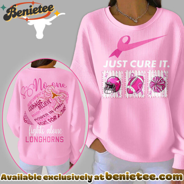 Texas Longhorns Premium NCAA Breast Cancer Awareness T-Shirt And Sweatshirt