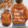 Texas Longhorns Premium NCAA Messy Bun Game On 3D Hoodie, Sweatshirt, Tshirt