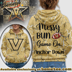 Vanderbilt Commodores Premium NCAA Messy Bun Game On 3D Hoodie, Sweatshirt, Tshirt