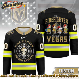 Vegas Golden Knights Premium NHL Snoopy Firefighter Hockey Jersey