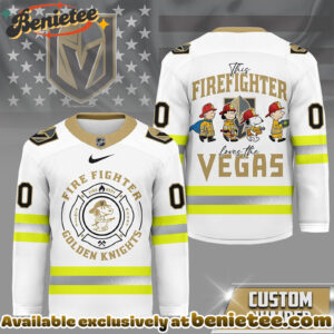 Vegas Golden Knights Premium NHL Snoopy Firefighter Hockey Jersey