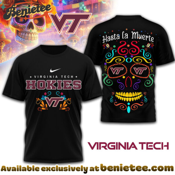 Virginia Tech Hokies Premium NCAA Day of the Dead 3D Tshirt, Sweatshirt, Hoodie