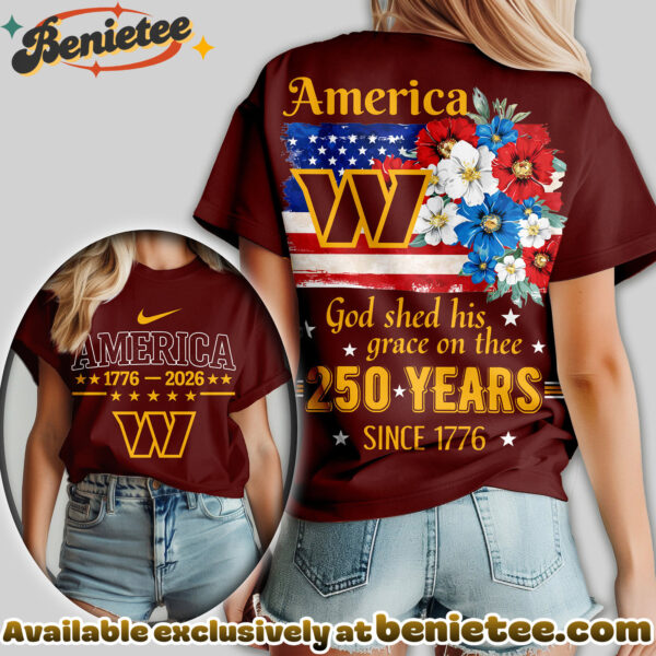 Washington Commanders Premium NFL America God Shed His Grace On Thee Women Tshirt, Hoodie, Sweatshirt