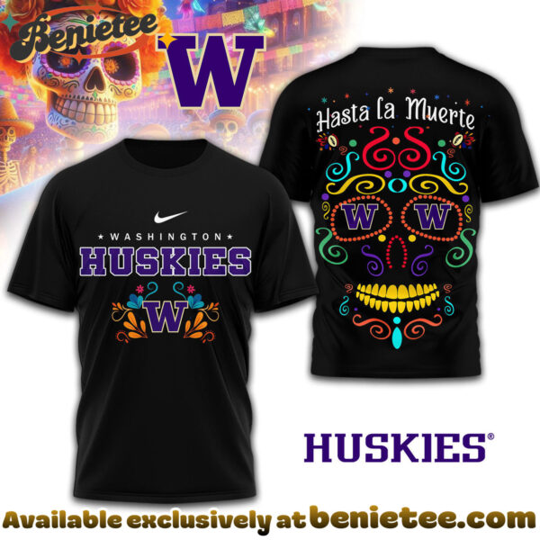 Washington Huskies Premium NCAA Day of the Dead 3D Tshirt, Sweatshirt, Hoodie