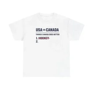 USA and Canada Ice Hockey TShirt, Funny Things Canada Does Better Tee